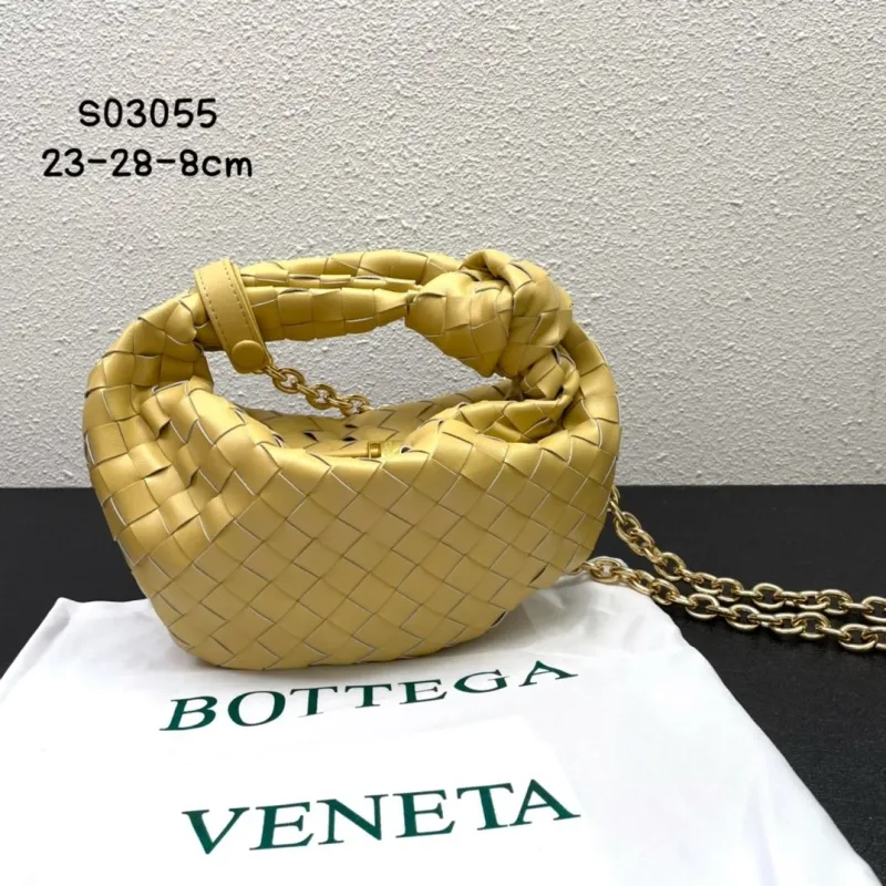 Bottega Veneta Yellow Woven Top Handle Chain Bag S03055 - Image 3