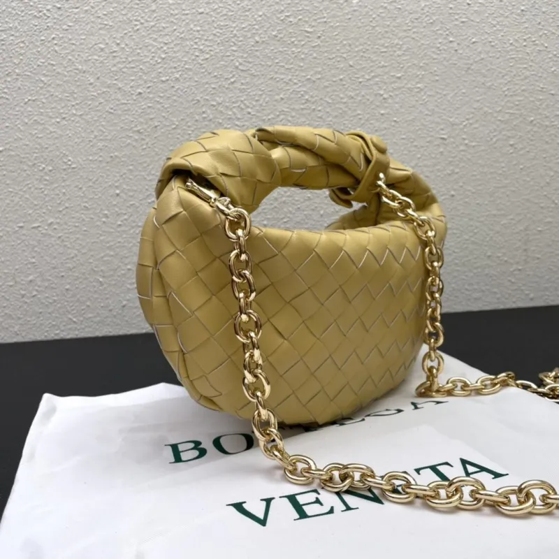 Bottega Veneta Yellow Woven Top Handle Chain Bag S03055 - Image 4