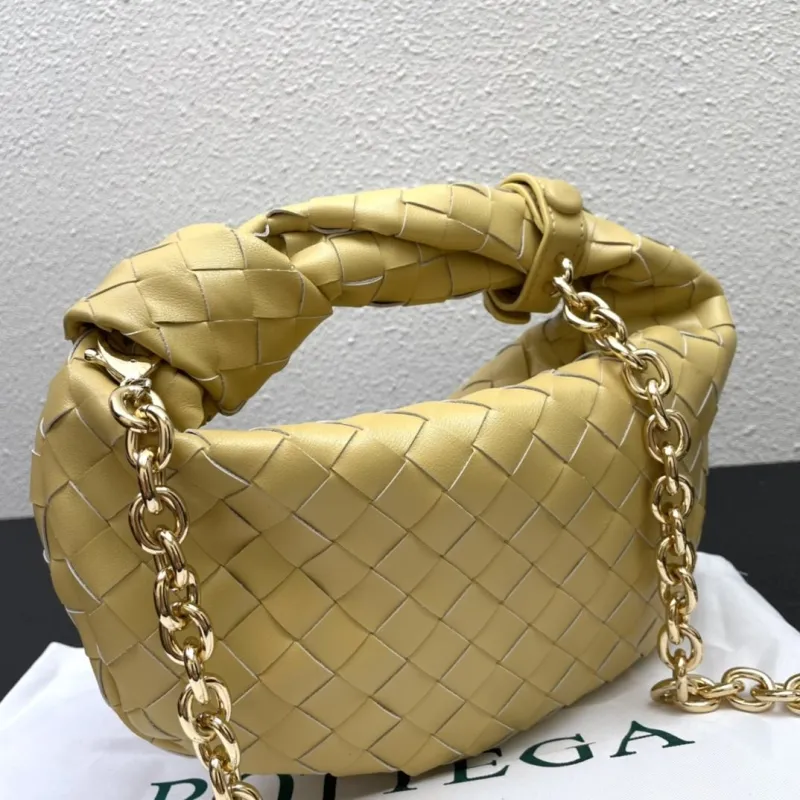 Bottega Veneta Yellow Woven Top Handle Chain Bag S03055 - Image 5