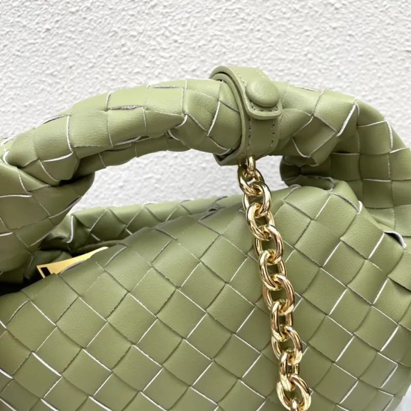 Bottega Veneta Olive Green Woven Top Handle Bag S03055 - Image 4