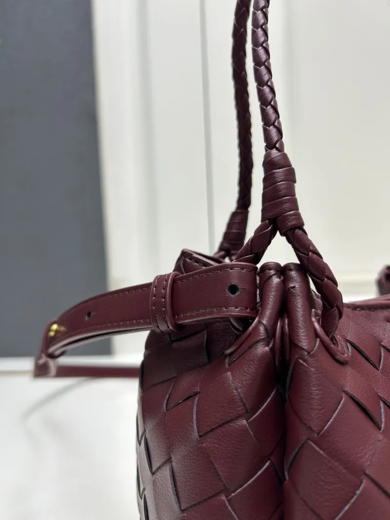 BV Burgundy Woven Top Handle Crossbody Bag S0211 - Image 5