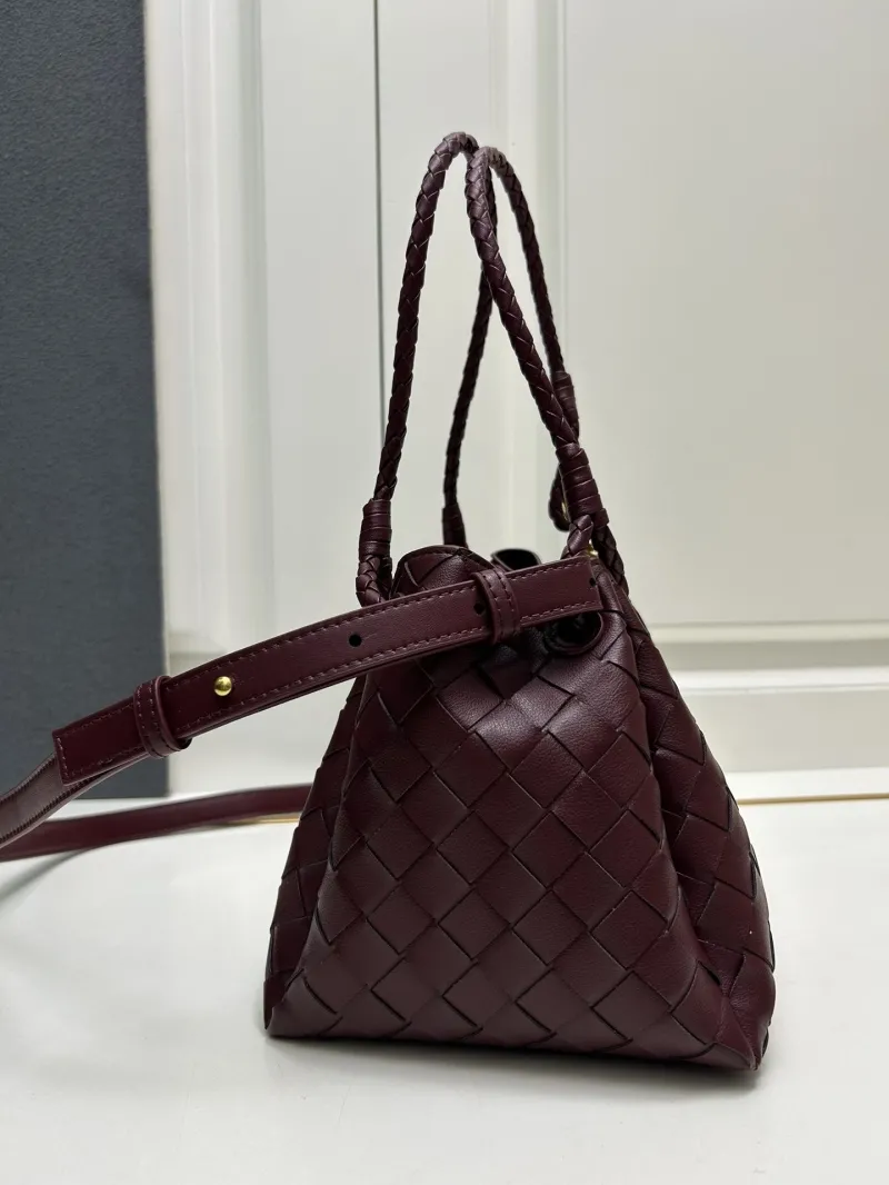BV Burgundy Woven Top Handle Crossbody Bag S0211 - Image 6