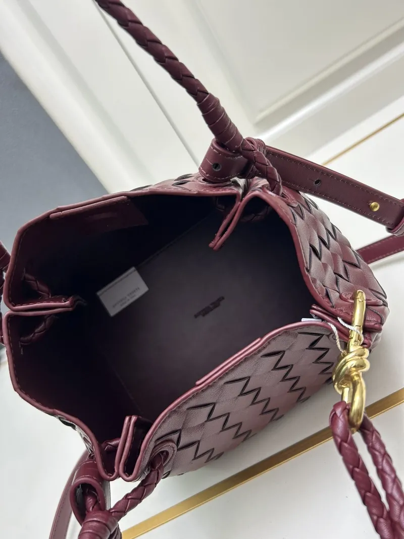 BV Burgundy Woven Top Handle Crossbody Bag S0211 - Image 8
