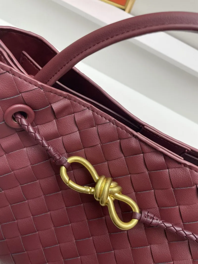 BV Burgundy Woven Top Handle Bag S05022 - Image 5