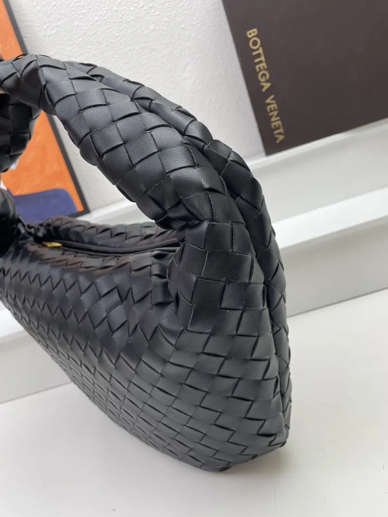 Black Woven Top Handle Bag S03055 36cm - Image 4