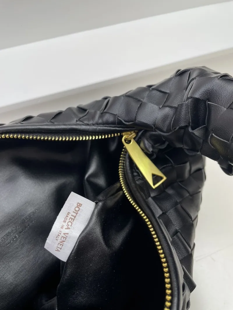 Black Woven Top Handle Bag S03055 36cm - Image 9