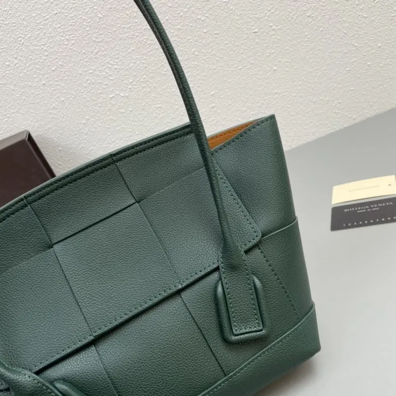 Bottega Veneta Dark Green Leather Tote Bag S06005 - Image 5