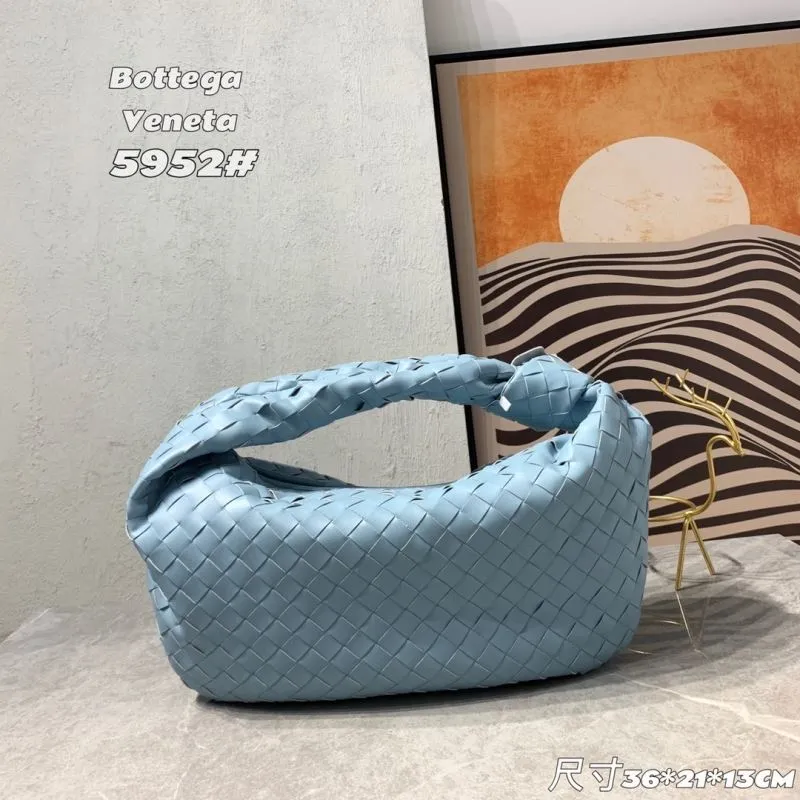 Bottega Veneta Light Blue Woven Hobo Bag 5952 - Image 3
