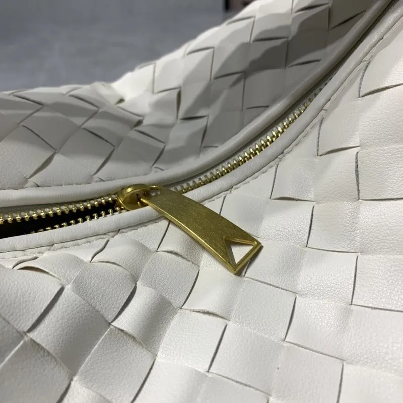 Bottega Veneta 5952 White Woven Hobo Handbag - Image 4
