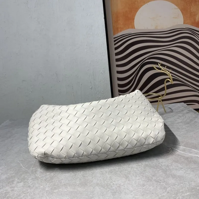 Bottega Veneta 5952 White Woven Hobo Handbag - Image 7