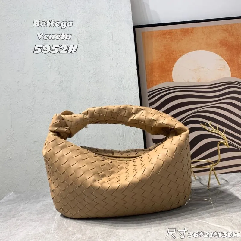 Bottega Veneta 5952 Beige Woven Hobo Bag