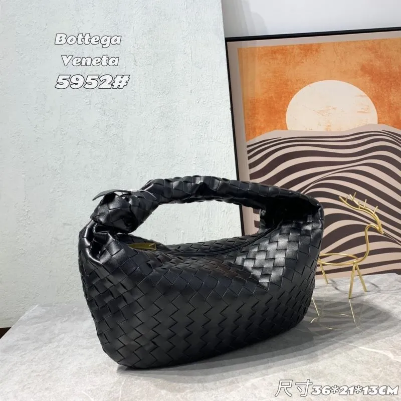 Alternative view of Bottega Veneta 5952 Black Woven Leather Handbag