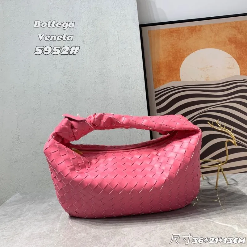 Bottega Veneta 5952 Pink Woven Handbag