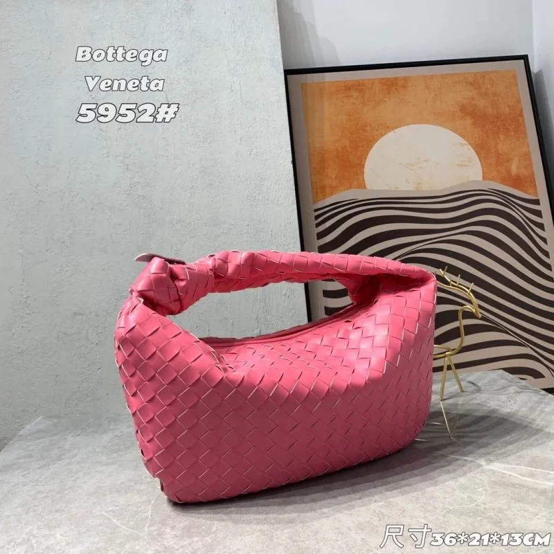 Alternative view of Bottega Veneta 5952 Pink Woven Handbag