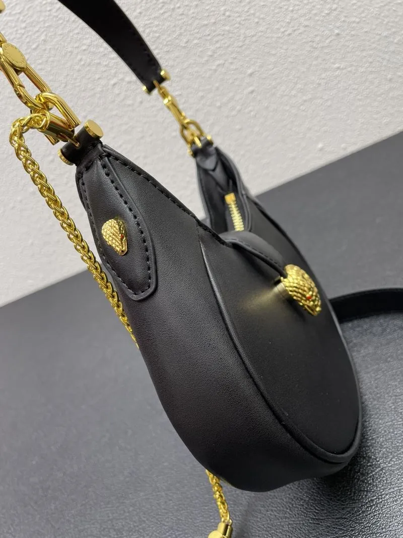 BVLGARI Small Black Crescent Shoulder Bag 291632 - Image 5