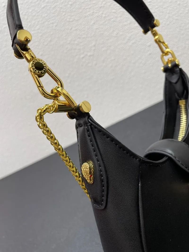 BVLGARI Small Black Crescent Shoulder Bag 291632 - Image 6