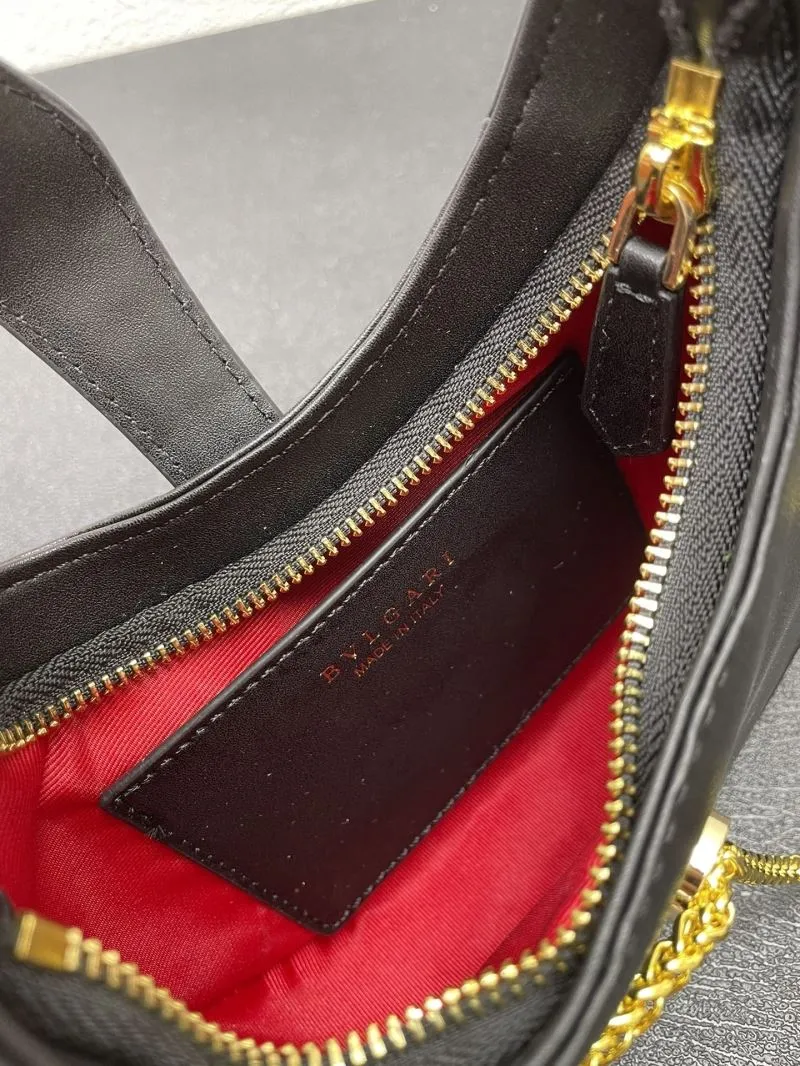 BVLGARI Small Black Crescent Shoulder Bag 291632 - Image 9
