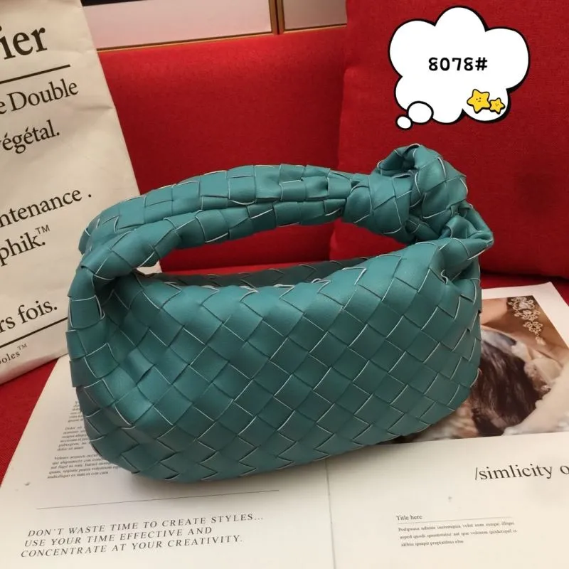 Alternative view of Teal Woven BV Handle Handbag 8078