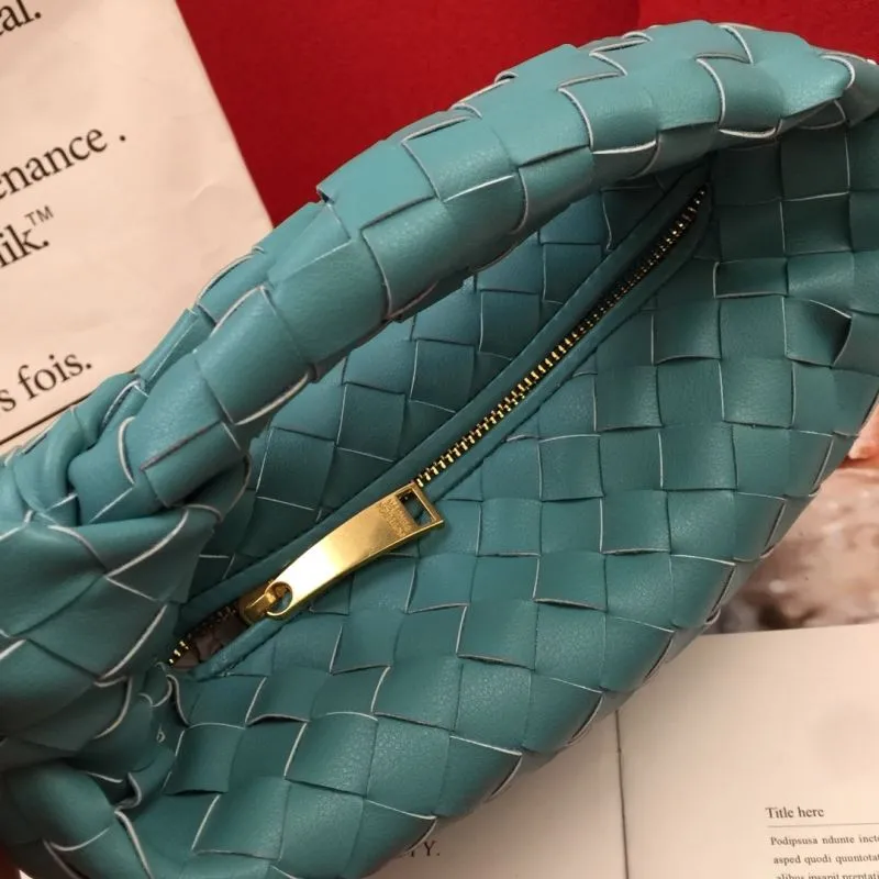 Teal Woven BV Handle Handbag 8078 - Image 3