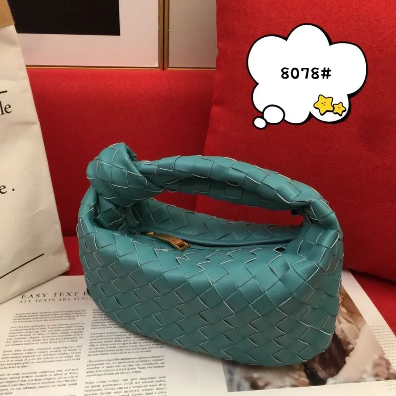 Teal Woven BV Handle Handbag 8078 - Image 5