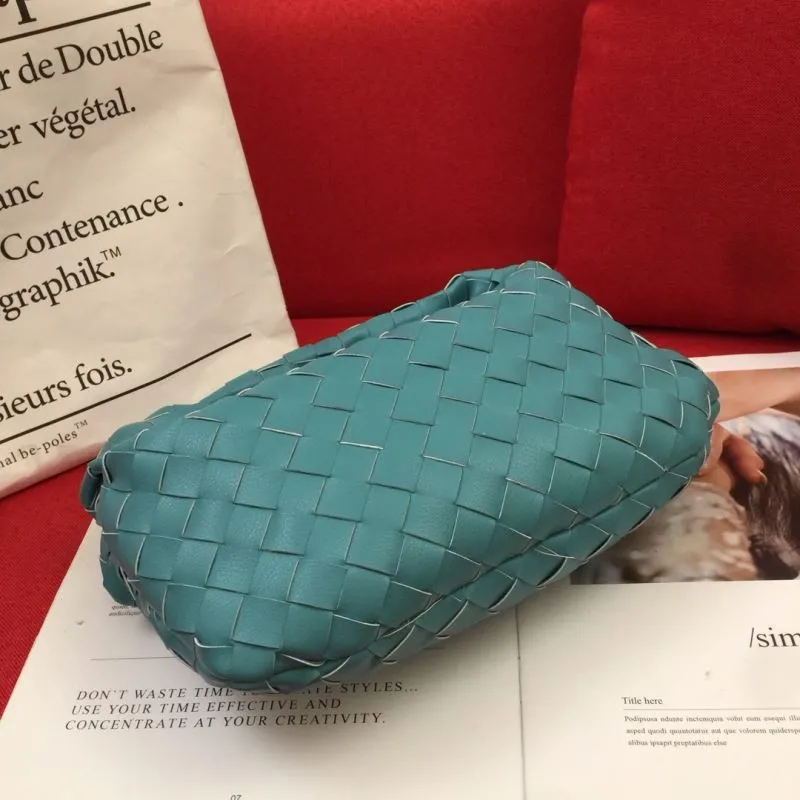 Teal Woven BV Handle Handbag 8078 - Image 6