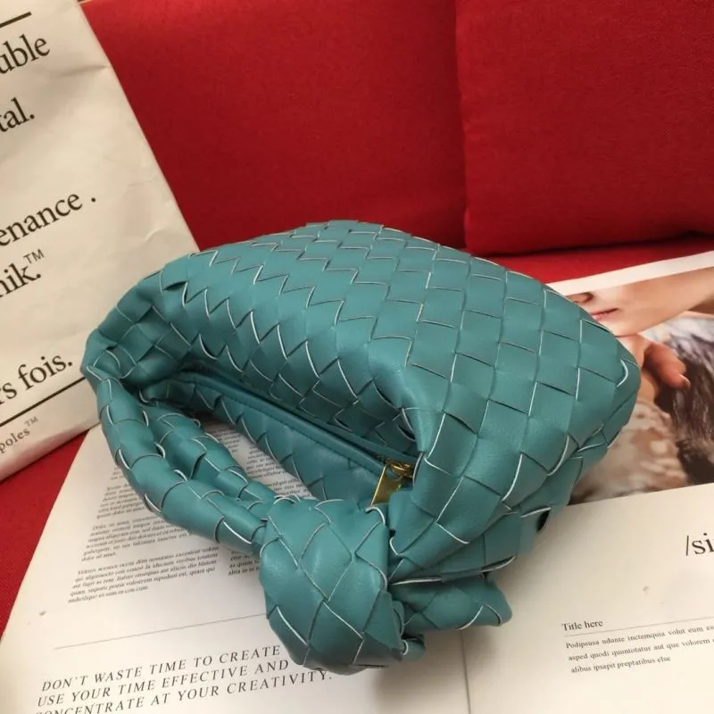 Teal Woven BV Handle Handbag 8078 - Image 7