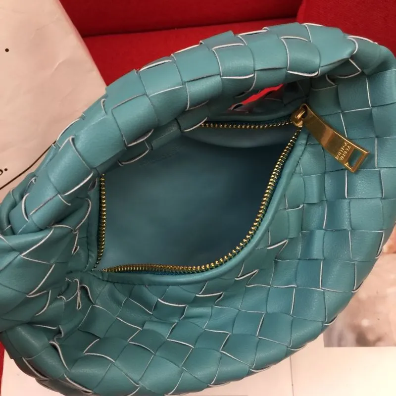 Teal Woven BV Handle Handbag 8078 - Image 8