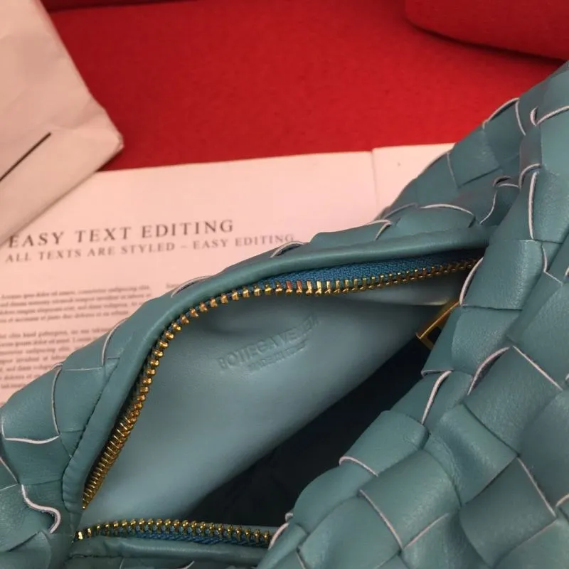 Teal Woven BV Handle Handbag 8078 - Image 9