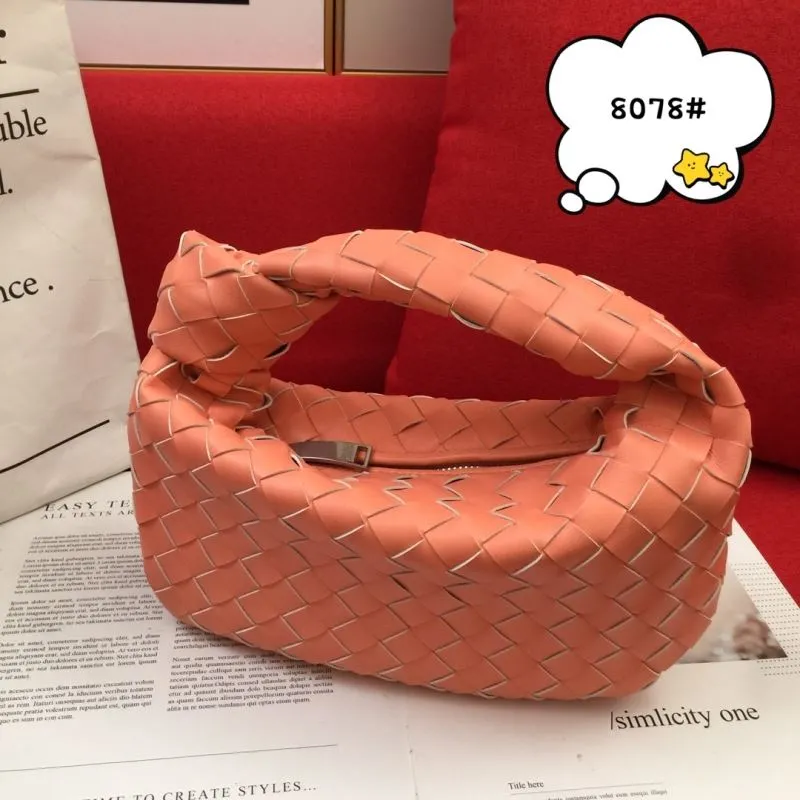 Alternative view of BV Coral Pink Woven Handbag 8078