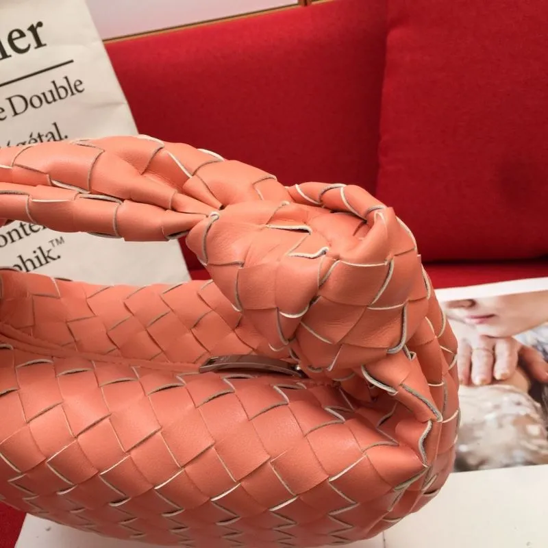 BV Coral Pink Woven Handbag 8078 - Image 3
