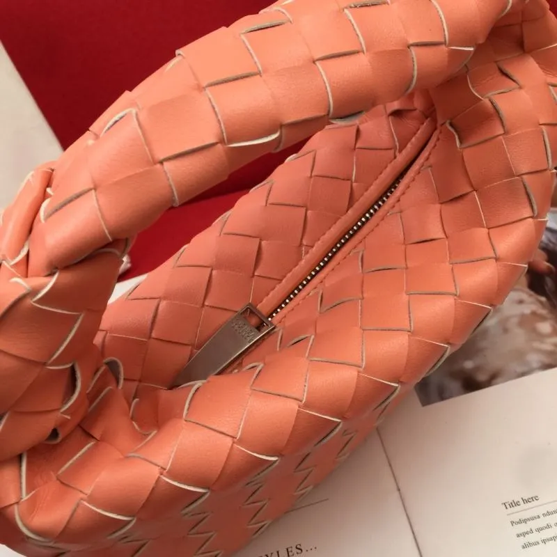 BV Coral Pink Woven Handbag 8078 - Image 4