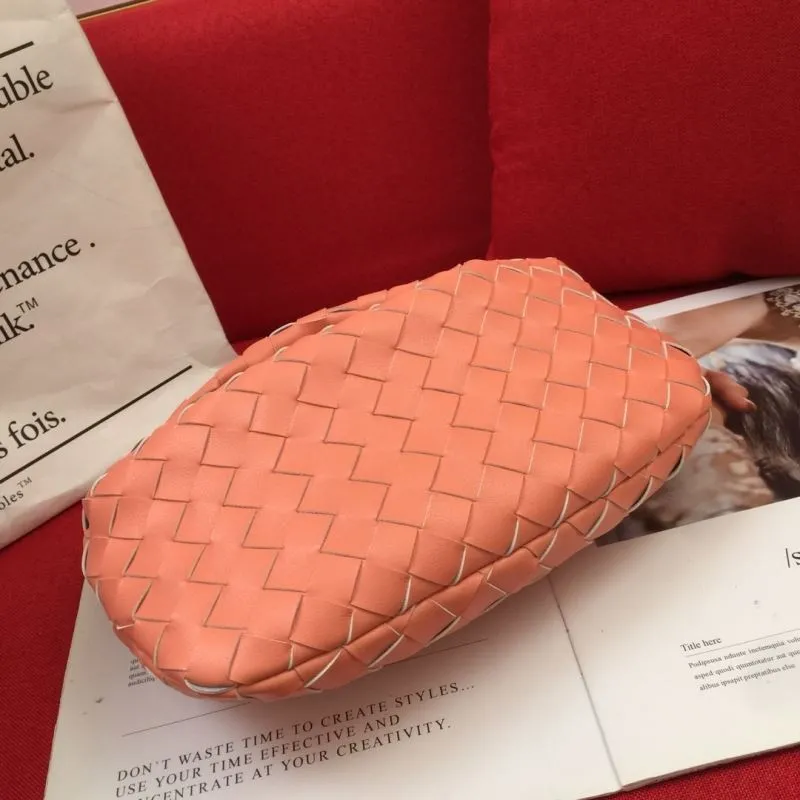 BV Coral Pink Woven Handbag 8078 - Image 7