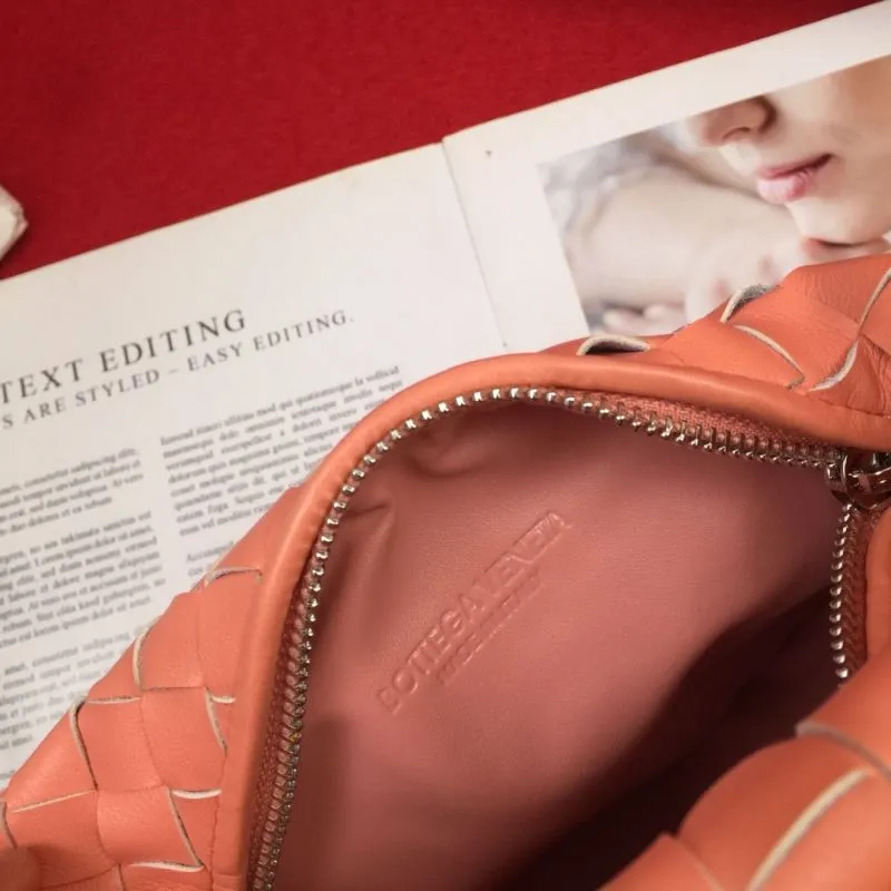 BV Coral Pink Woven Handbag 8078 - Image 9