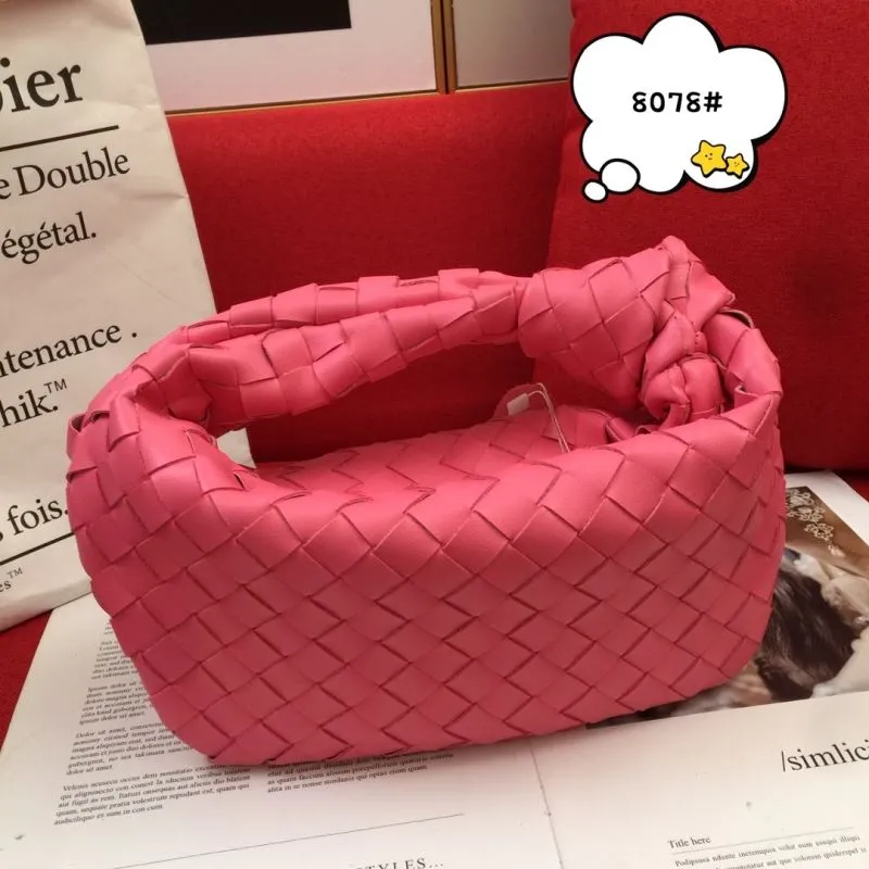 BV Pink Woven Handle Handbag 8078