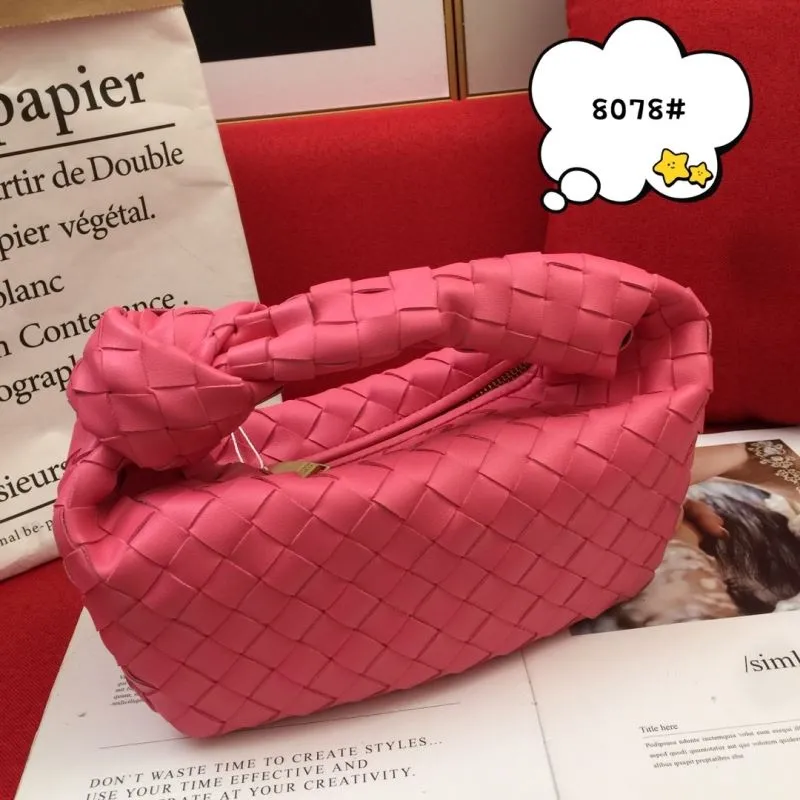 Alternative view of BV Pink Woven Handle Handbag 8078