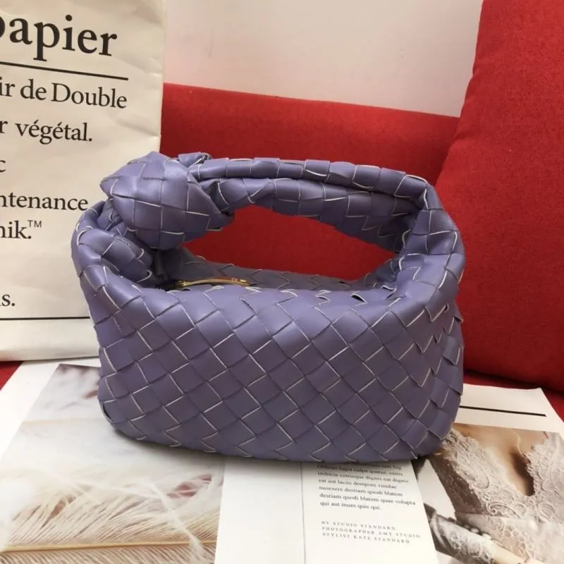 BV Purple Woven Knot Handle Handbag
