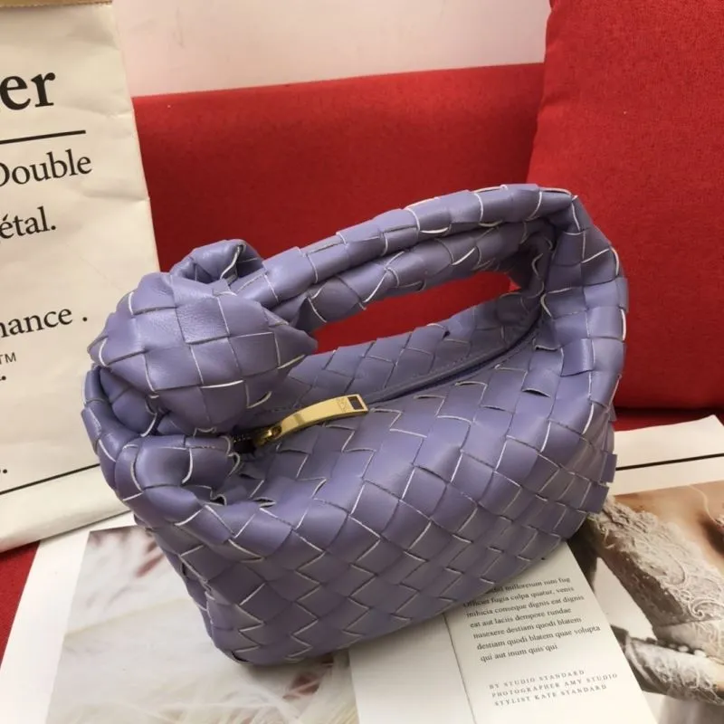 Alternative view of BV Purple Woven Knot Handle Handbag