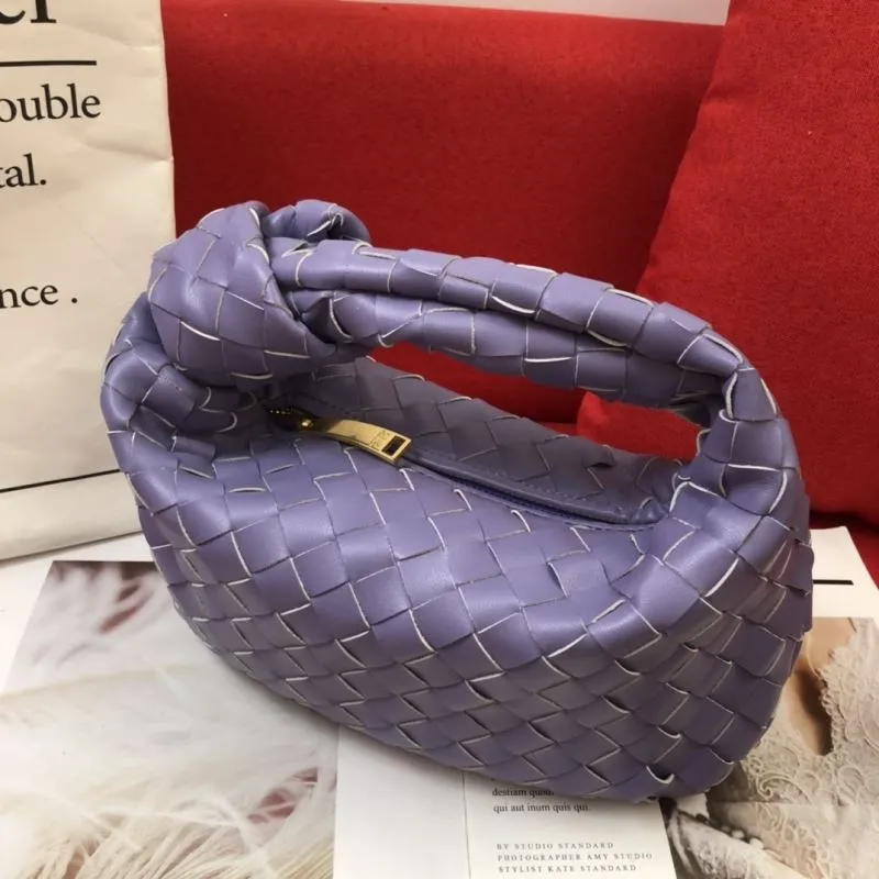 BV Purple Woven Knot Handle Handbag - Image 3