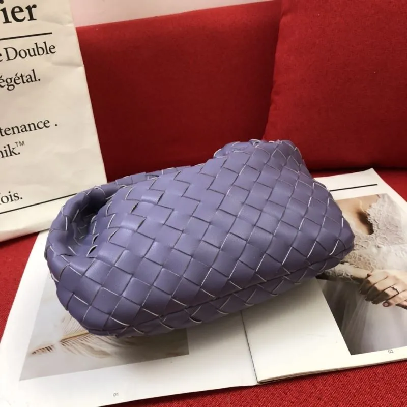 BV Purple Woven Knot Handle Handbag - Image 5