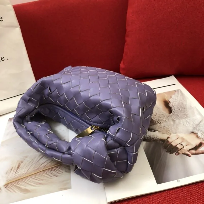 BV Purple Woven Knot Handle Handbag - Image 6