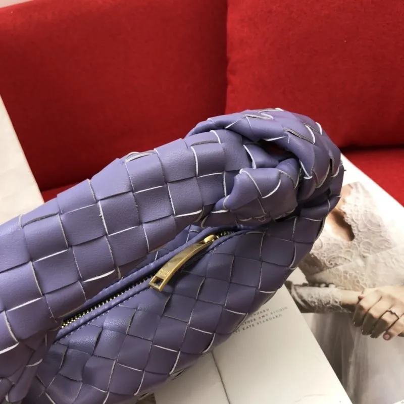 BV Purple Woven Knot Handle Handbag - Image 7