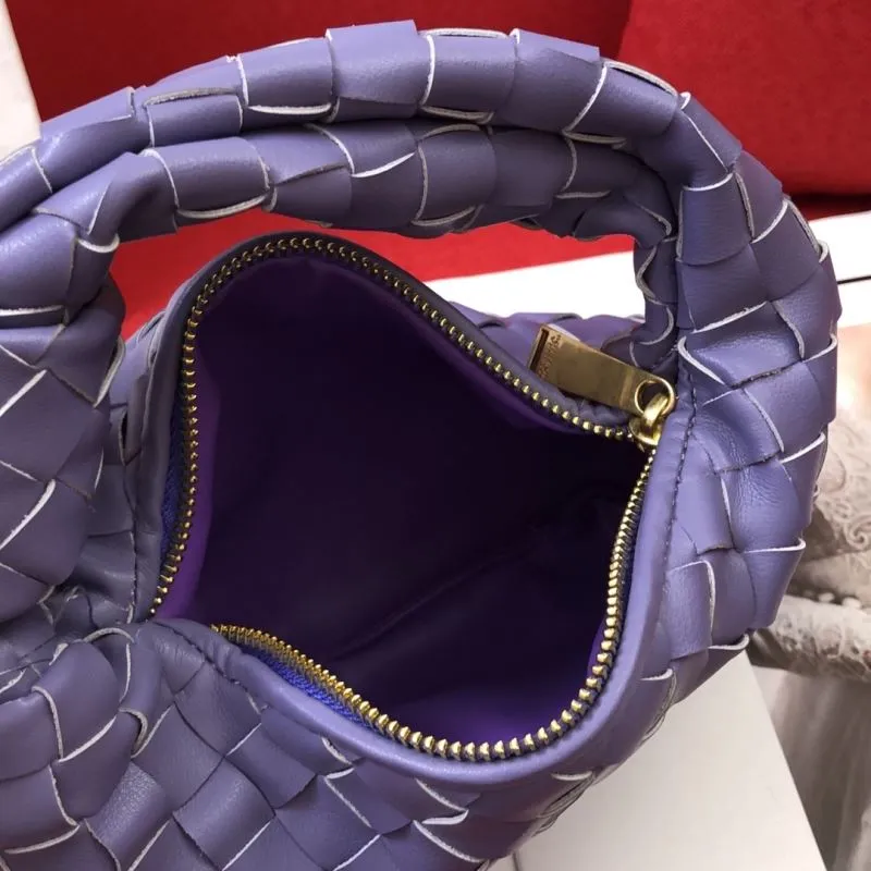 BV Purple Woven Knot Handle Handbag - Image 8