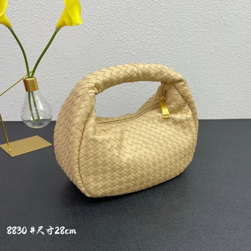 Alternative view of Beige Woven Top Handle Handbag 8830 Size 28cm