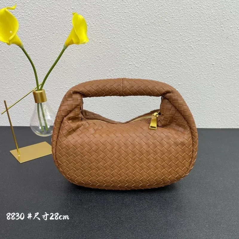 BV Brown Woven Top Handle Handbag 8830 28cm
