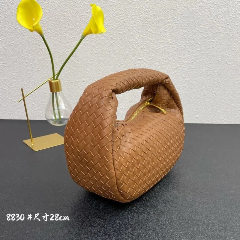 BV Brown Woven Top Handle Handbag 8830 28cm - Image 3