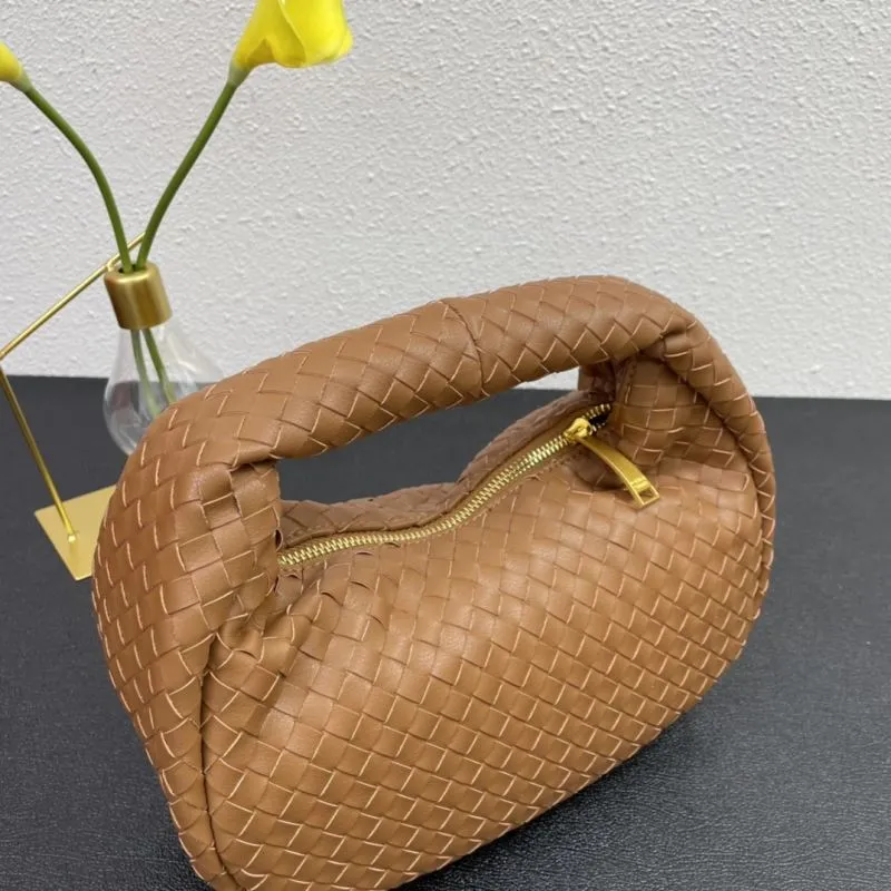 BV Brown Woven Top Handle Handbag 8830 28cm - Image 5