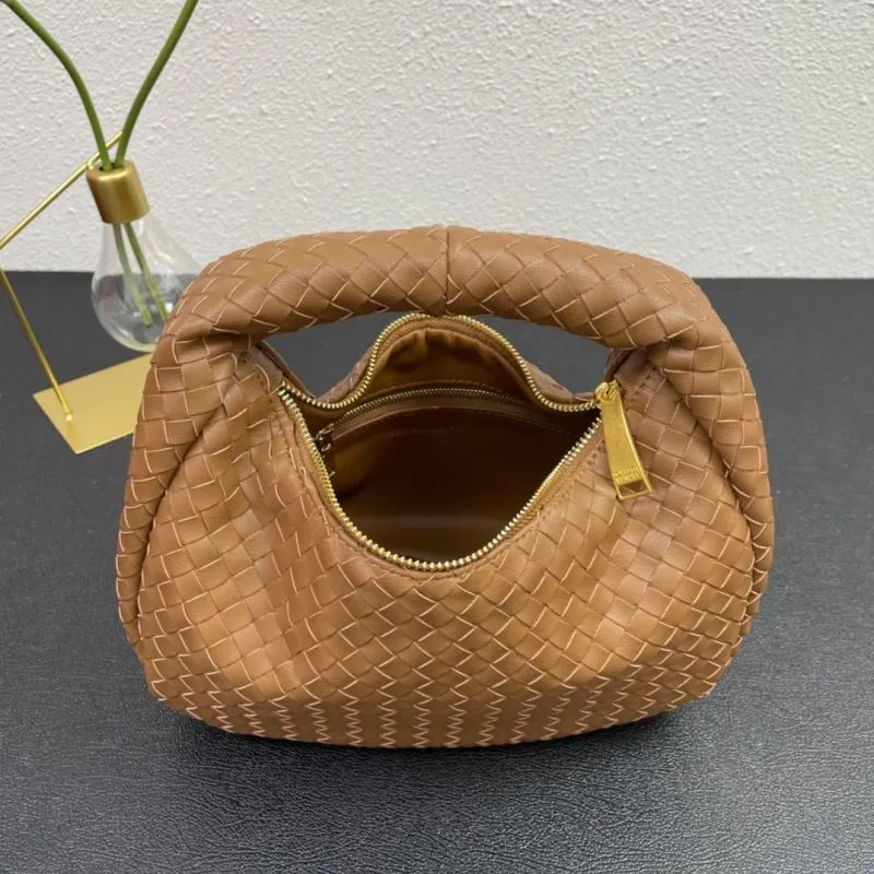 BV Brown Woven Top Handle Handbag 8830 28cm - Image 8