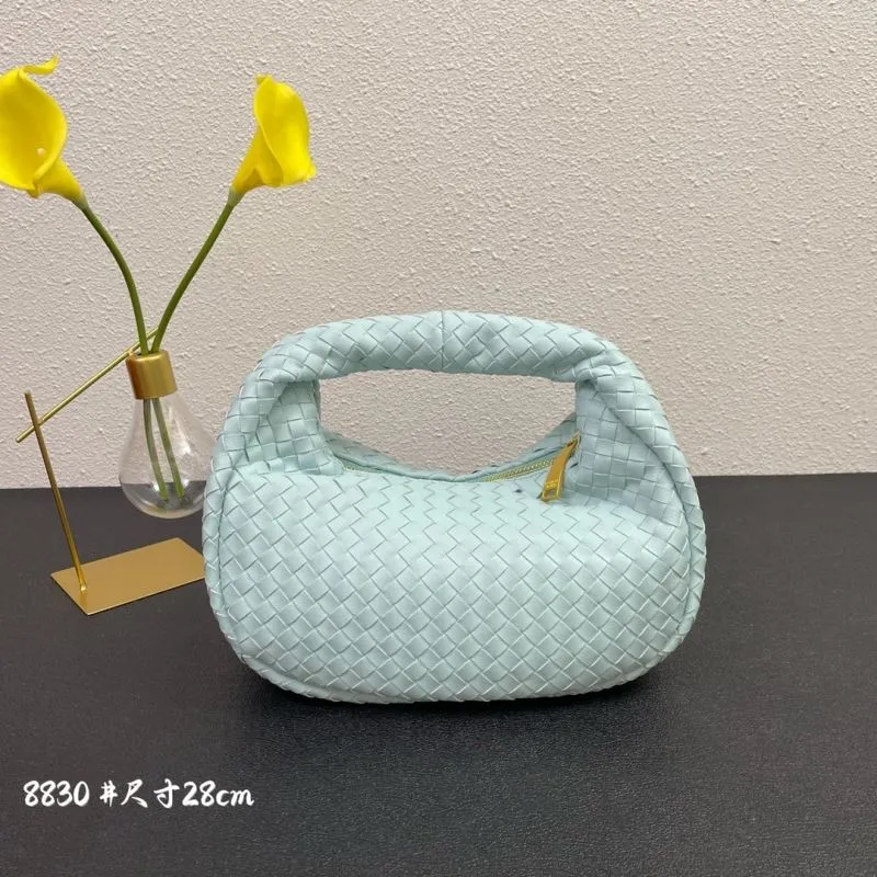 BV Woven Top Handle Handbag Light Blue Size 28cm SKU 8830