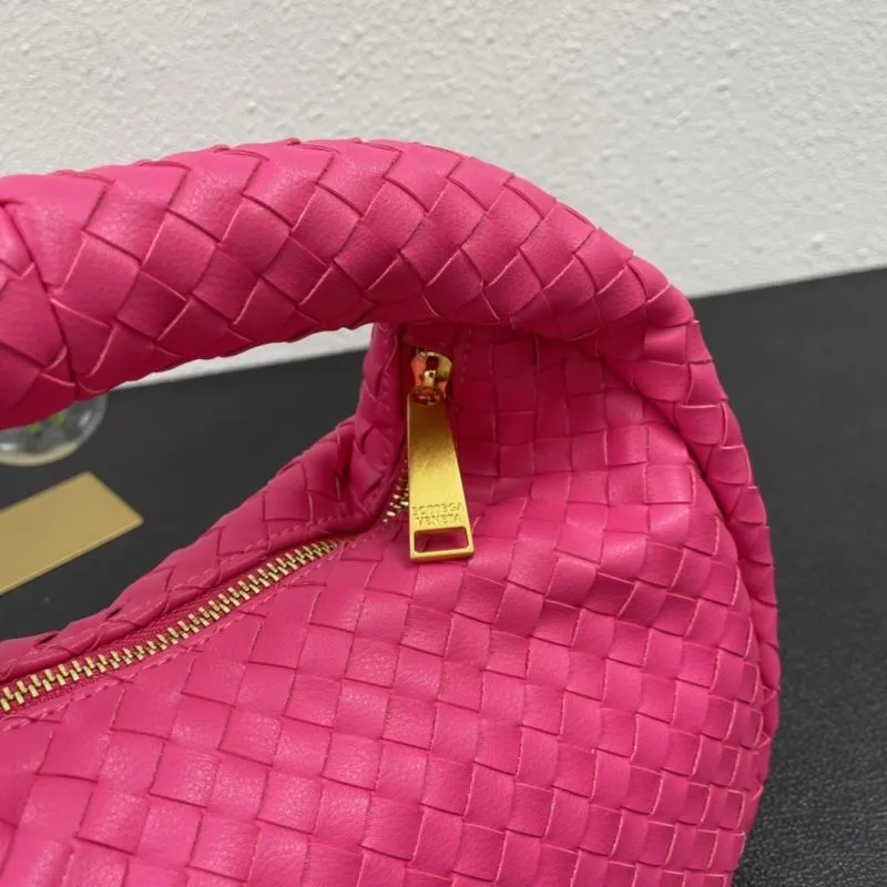 BV Woven Top Handle Bag 8830 Pink 28cm - Image 4