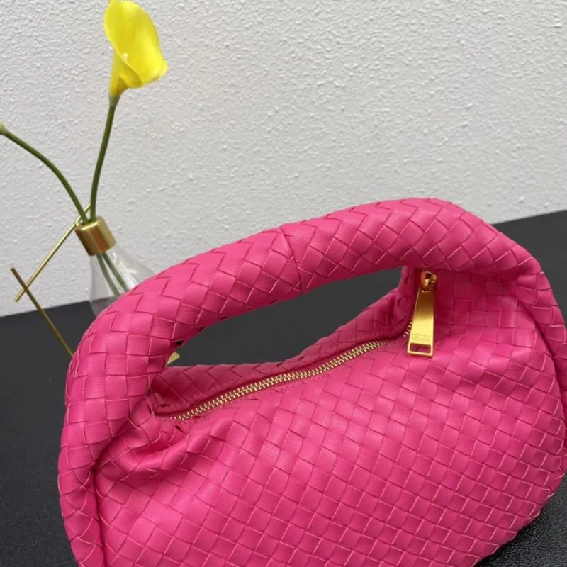 BV Woven Top Handle Bag 8830 Pink 28cm - Image 5
